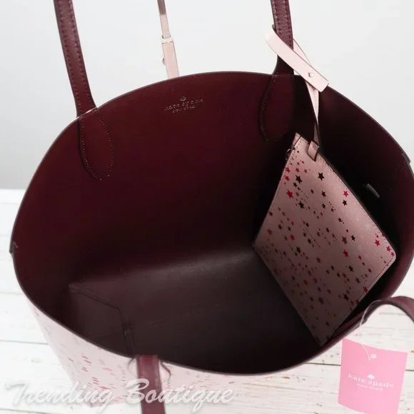 NWT Kate Spade Twinkle Printed Small Reversible Tote Shoulder Bag in Pink Multi - Picture 10 of 10